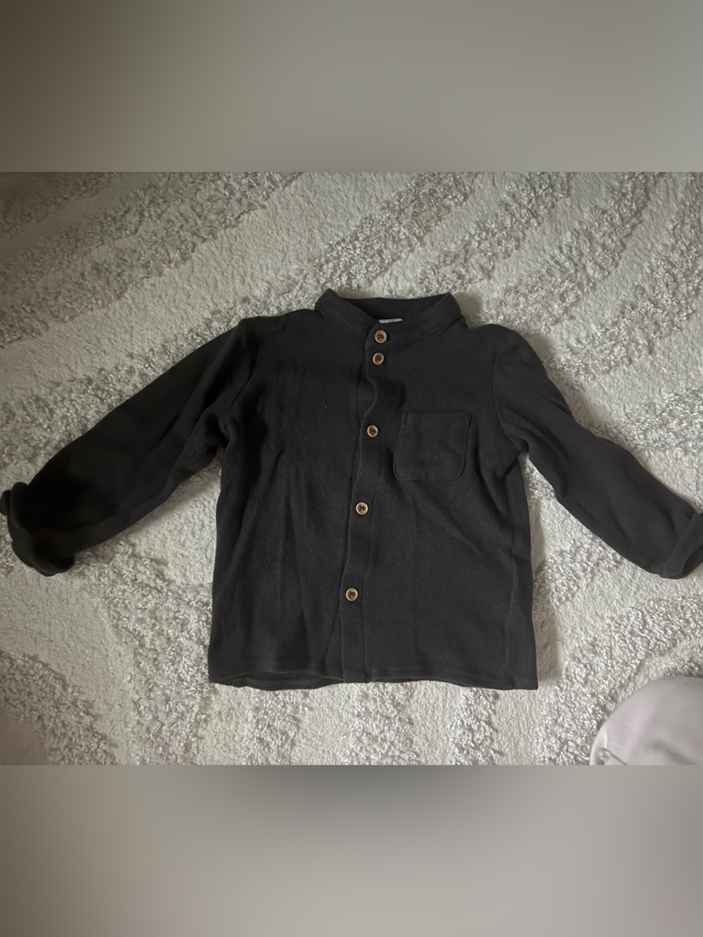 H&M Kids charcoal Button-Up knit with Wood-Style Buttons